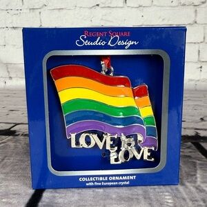 Love is Love Rainbow Flag Ornament Regent Square Studio Design